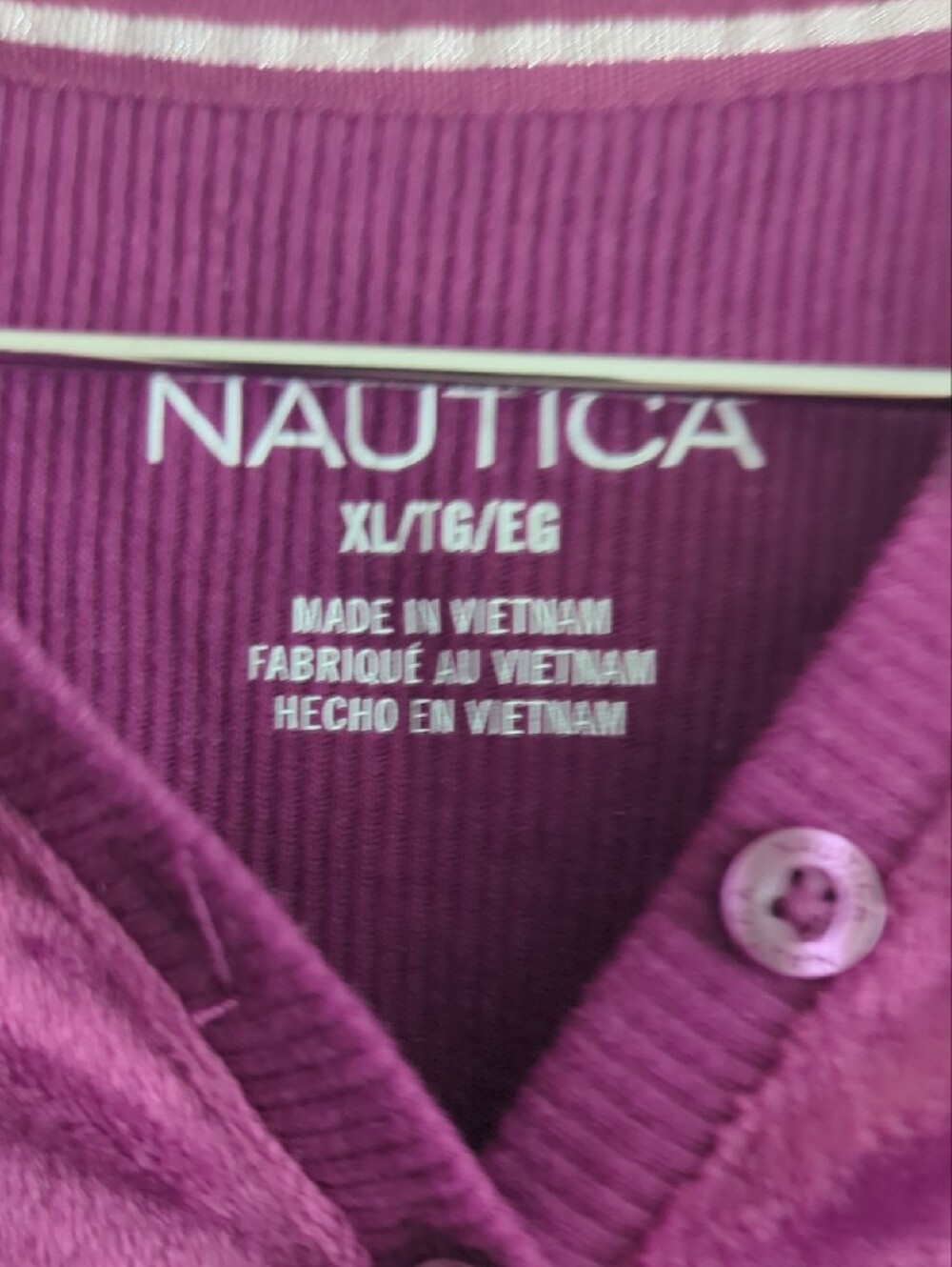 Nautica Pajama Top Long Sleeve - Plum P2P 25-30 L27 - Picture 3 of 9